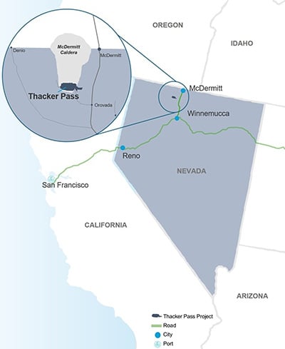 Lithium Americas Thacker Pass Map